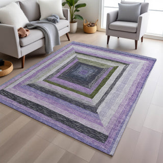 Piper Looms Chantille Geometric ACN1957 Lavender Machine Washable Area Rug Lifestyle Image Feature
