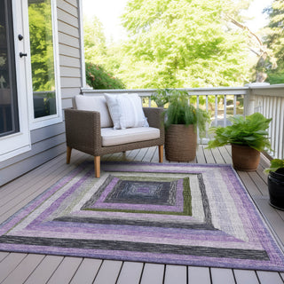 Piper Looms Chantille Geometric ACN1957 Lavender Machine Washable Area Rug Outdoor Lifestyle Image Feature