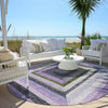 Piper Looms Chantille Geometric ACN1957 Lavender Machine Washable Area Rug Round Outdoor Lifestyle Image Feature