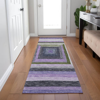 Piper Looms Chantille Geometric ACN1957 Lavender Machine Washable Area Rug Runner Lifestyle Image Feature
