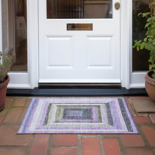 Piper Looms Chantille Geometric ACN1957 Lavender Machine Washable Area Rug Scatter Outdoor Lifestyle Image Feature