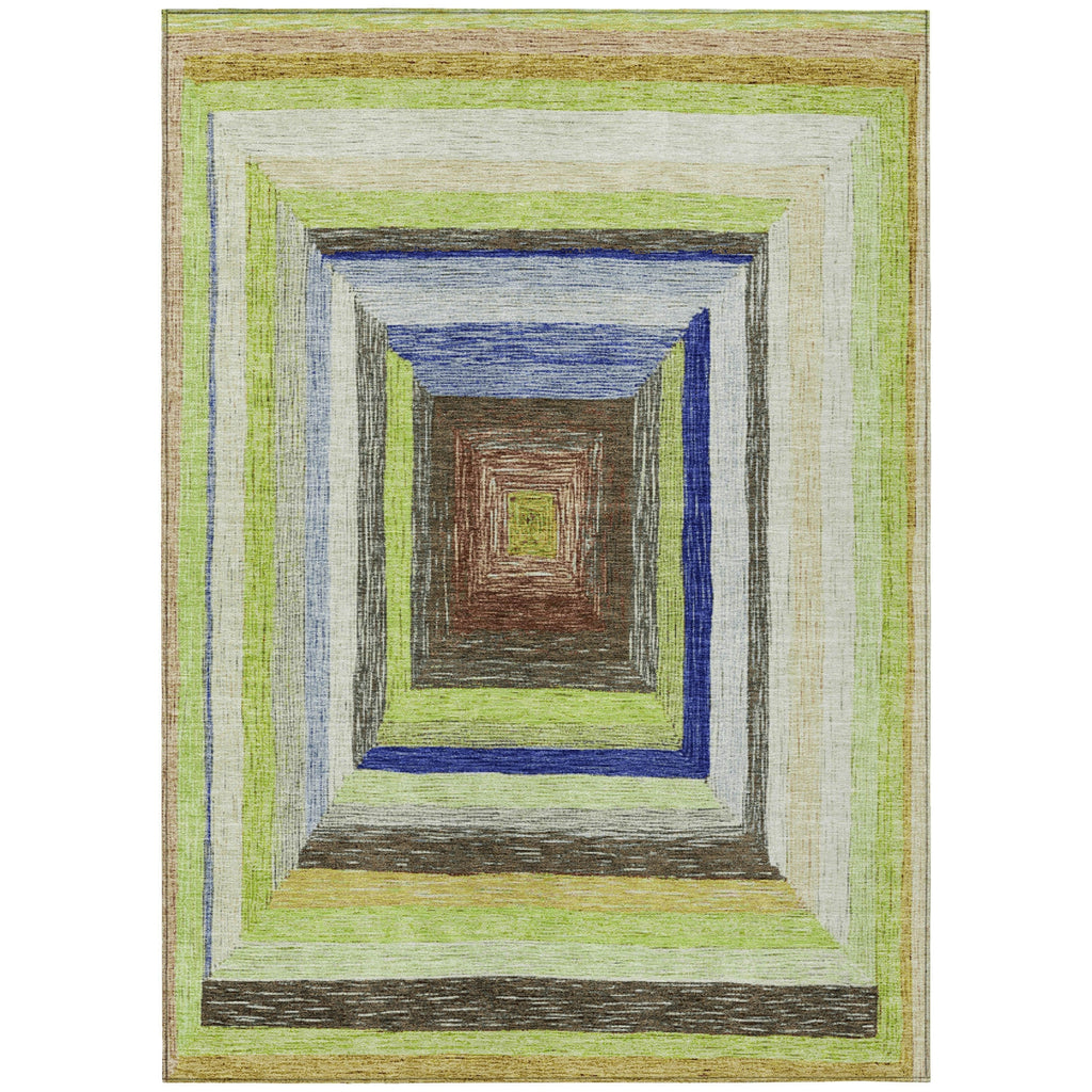 Piper Looms Chantille Geometric ACN1957 Lime Machine Washable Area Rug main image