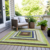 Piper Looms Chantille Geometric ACN1957 Lime Machine Washable Area Rug Outdoor Lifestyle Image Feature