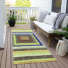 Piper Looms Chantille Geometric ACN1957 Lime Machine Washable Area Rug Runner Outdoor Lifestyle Image Feature