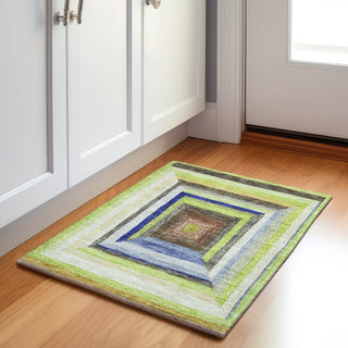 Piper Looms Chantille Geometric ACN1957 Lime Machine Washable Area Rug Scatter Lifestyle Image Feature