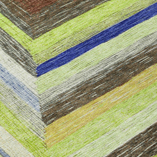 Piper Looms Chantille Geometric ACN1957 Lime Machine Washable Area Rug Swatch Image
