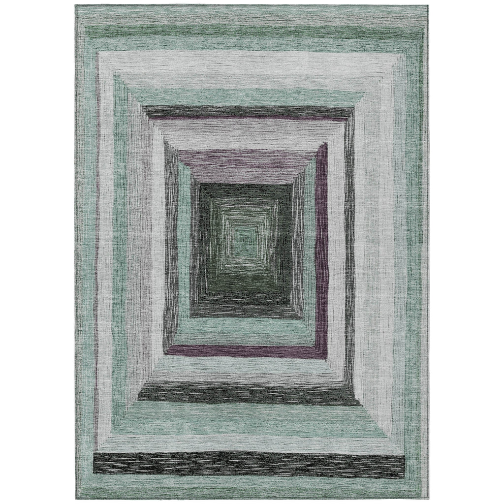 Piper Looms Chantille Geometric ACN1957 Seafoam Machine Washable Area Rug main image
