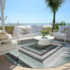 Piper Looms Chantille Geometric ACN1957 Seafoam Machine Washable Area Rug Round Outdoor Lifestyle Image Feature