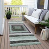 Piper Looms Chantille Geometric ACN1957 Seafoam Machine Washable Area Rug Runner Outdoor Lifestyle Image Feature