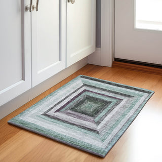 Piper Looms Chantille Geometric ACN1957 Seafoam Machine Washable Area Rug Scatter Lifestyle Image Feature