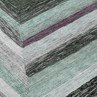 Piper Looms Chantille Geometric ACN1957 Seafoam Machine Washable Area Rug Swatch Image