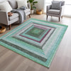 Piper Looms Chantille Geometric ACN1957 Teal Machine Washable Area Rug Lifestyle Image Feature