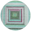 Piper Looms Chantille Geometric ACN1957 Teal Machine Washable Area Rug Round Main Image