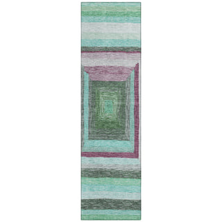 Piper Looms Chantille Geometric ACN1957 Teal Machine Washable Area Rug Runner Main Image