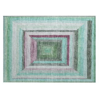 Piper Looms Chantille Geometric ACN1957 Teal Machine Washable Area Rug Scatter Main Image