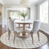 Piper Looms Chantille Geometric ACN1958 Beige Machine Washable Area Rug Round Lifestyle Image Feature