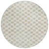 Piper Looms Chantille Geometric ACN1958 Beige Machine Washable Area Rug Round Main Image