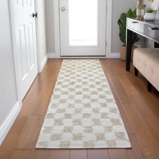 Piper Looms Chantille Geometric ACN1958 Beige Machine Washable Area Rug Runner Lifestyle Image Feature