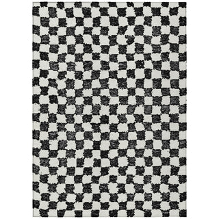 Piper Looms Chantille Geometric ACN1958 Black Machine Washable Area Rug main image