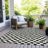 Piper Looms Chantille Geometric ACN1958 Black Machine Washable Area Rug Outdoor Lifestyle Image Feature