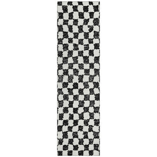 Piper Looms Chantille Geometric ACN1958 Black Machine Washable Area Rug Runner Main Image