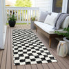 Piper Looms Chantille Geometric ACN1958 Black Machine Washable Area Rug Runner Outdoor Lifestyle Image Feature