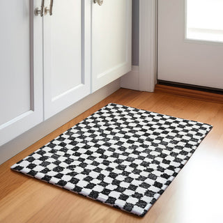 Piper Looms Chantille Geometric ACN1958 Black Machine Washable Area Rug Scatter Lifestyle Image Feature