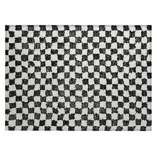 Piper Looms Chantille Geometric ACN1958 Black Machine Washable Area Rug Scatter Main Image