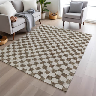 Piper Looms Chantille Geometric ACN1958 Brown Machine Washable Area Rug Lifestyle Image Feature