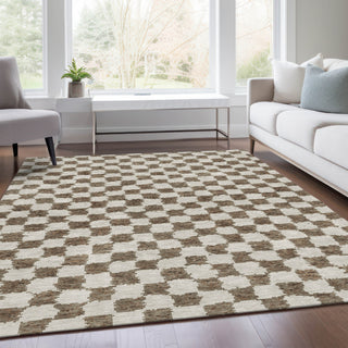 Piper Looms Chantille Geometric ACN1958 Brown Machine Washable Area Rug Lifestyle Image Feature