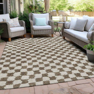 Piper Looms Chantille Geometric ACN1958 Brown Machine Washable Area Rug Outdoor Lifestyle Image Feature