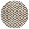 Piper Looms Chantille Geometric ACN1958 Brown Machine Washable Area Rug Round Main Image