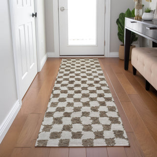 Piper Looms Chantille Geometric ACN1958 Brown Machine Washable Area Rug Runner Lifestyle Image Feature