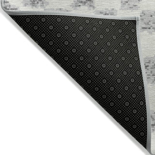 Piper Looms Chantille Geometric ACN1958 Gray Machine Washable Area Rug Backing Image