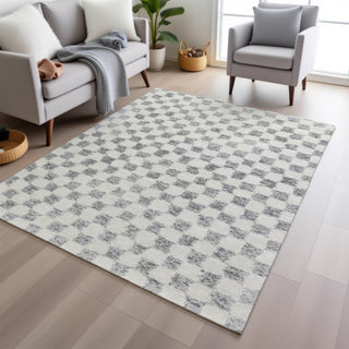 Piper Looms Chantille Geometric ACN1958 Gray Machine Washable Area Rug Lifestyle Image Feature