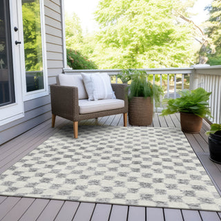Piper Looms Chantille Geometric ACN1958 Gray Machine Washable Area Rug Outdoor Lifestyle Image Feature