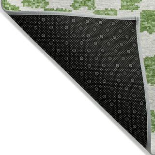 Piper Looms Chantille Geometric ACN1958 Green Machine Washable Area Rug Backing Image