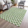 Piper Looms Chantille Geometric ACN1958 Green Machine Washable Area Rug Lifestyle Image Feature
