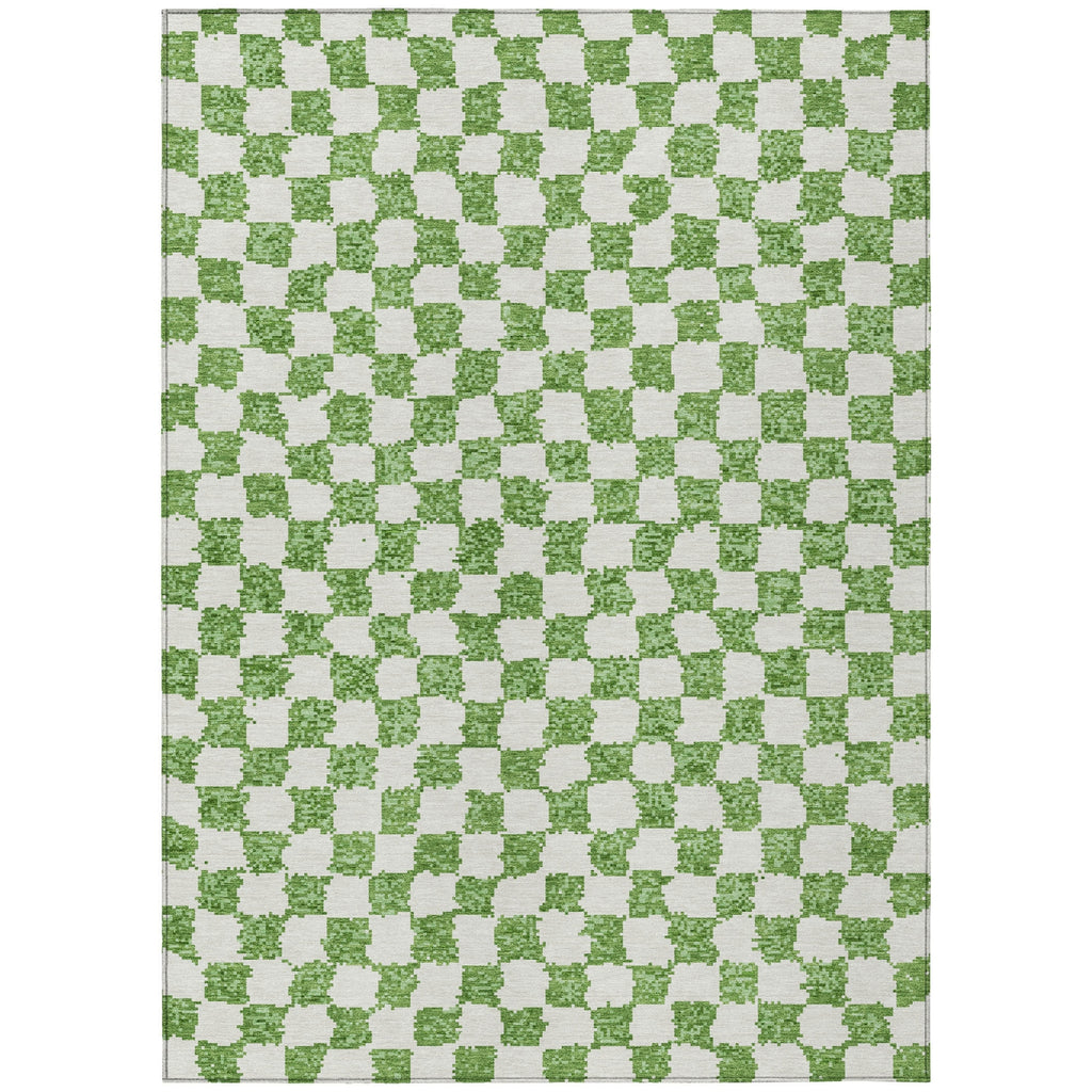 Piper Looms Chantille Geometric ACN1958 Green Machine Washable Area Rug main image