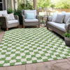 Piper Looms Chantille Geometric ACN1958 Green Machine Washable Area Rug Outdoor Lifestyle Image Feature