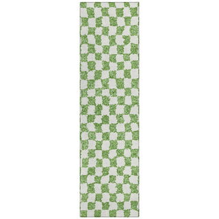 Piper Looms Chantille Geometric ACN1958 Green Machine Washable Area Rug Runner Main Image