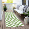 Piper Looms Chantille Geometric ACN1958 Green Machine Washable Area Rug Runner Outdoor Lifestyle Image Feature