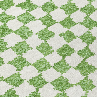 Piper Looms Chantille Geometric ACN1958 Green Machine Washable Area Rug Swatch Image