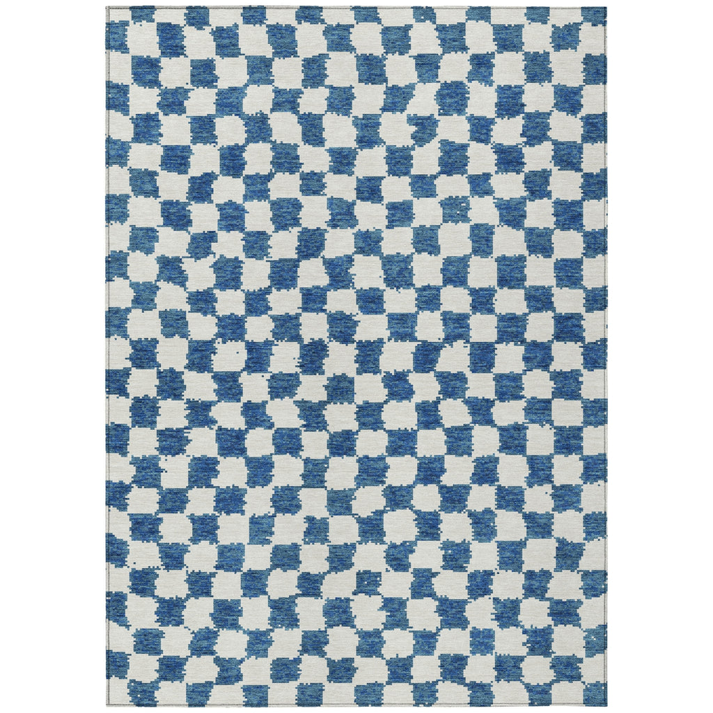 Piper Looms Chantille Geometric ACN1958 Navy Machine Washable Area Rug main image
