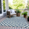 Piper Looms Chantille Geometric ACN1958 Navy Machine Washable Area Rug Outdoor Lifestyle Image Feature