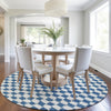 Piper Looms Chantille Geometric ACN1958 Navy Machine Washable Area Rug Round Lifestyle Image Feature