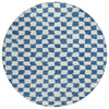 Piper Looms Chantille Geometric ACN1958 Navy Machine Washable Area Rug Round Main Image