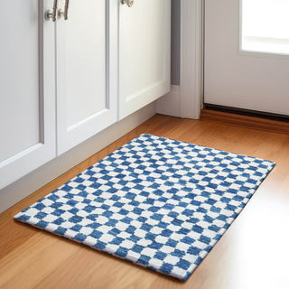 Piper Looms Chantille Geometric ACN1958 Navy Machine Washable Area Rug Scatter Lifestyle Image Feature