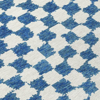 Piper Looms Chantille Geometric ACN1958 Navy Machine Washable Area Rug Swatch Image