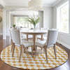Piper Looms Chantille Geometric ACN1958 Orange Machine Washable Area Rug Round Lifestyle Image Feature